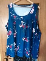 Shirt Damen Größe 4XL 48 neuwertig blau Blumen Thüringen - Hermsdorf Vorschau