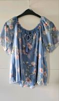 Tunika Bluse Chiffon Kurzarm hellblau mit Blumenmuster NEU Bayern - Gablingen Vorschau