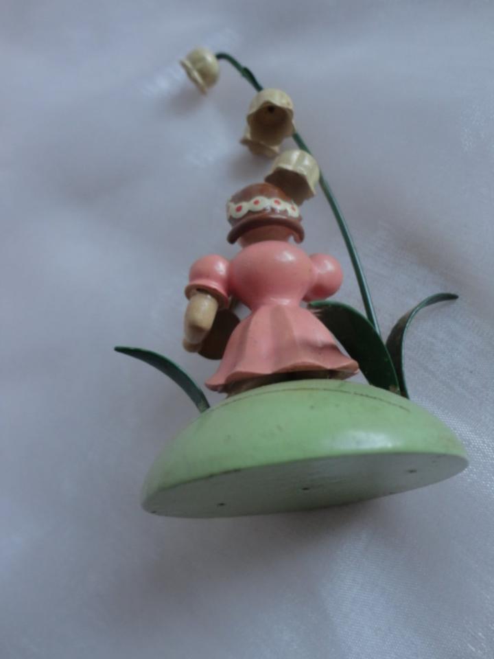 Blumenmädchen Erzgebirge Blasinstrument – 10cm hoch – Holz Figur in Rostock