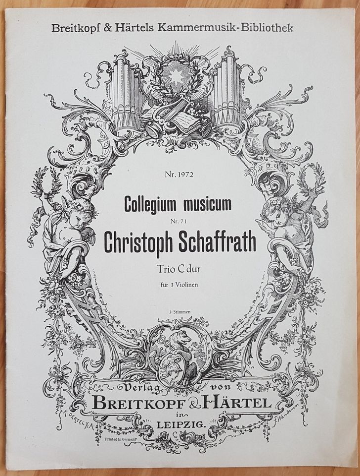 Christoph Schaffrath: Trio C-Dur für 3 Violinen - Noten in Hannover