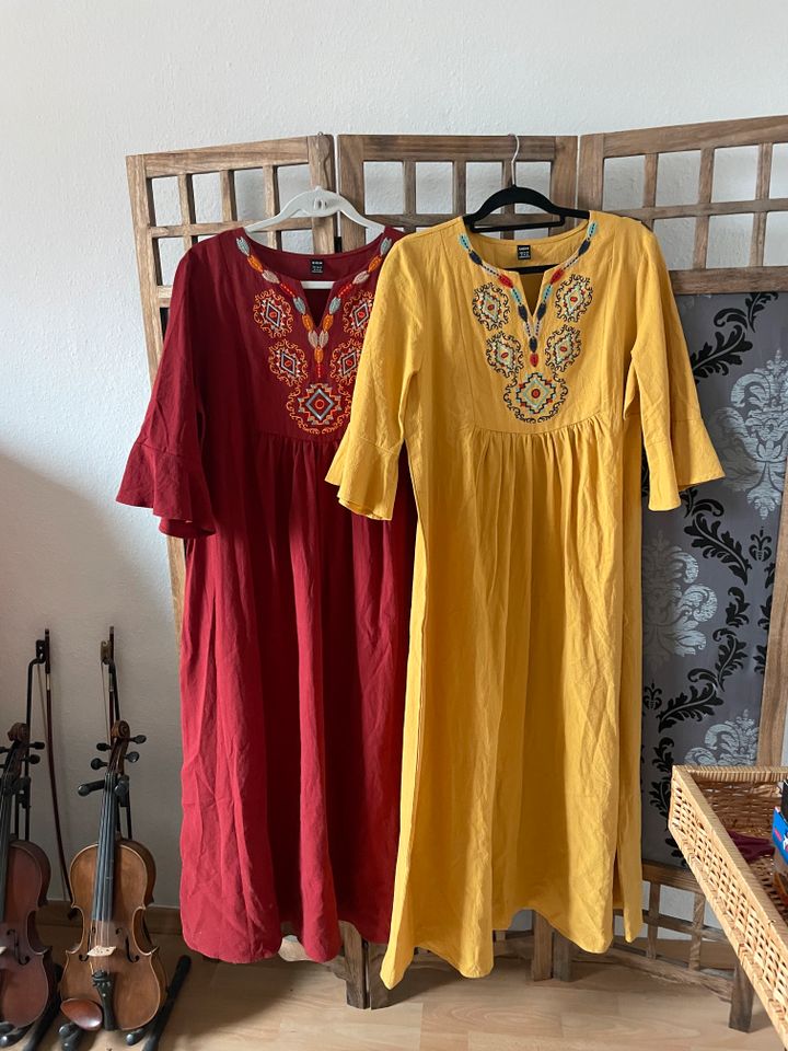 Kleider Indien Style XL rot gelb neu in Wulften