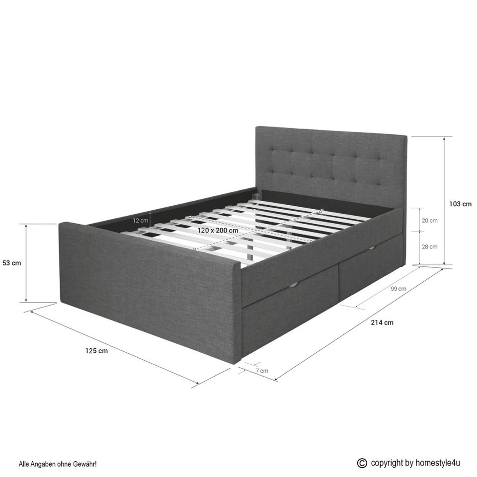 Designer Doppelbett Polsterbett Bett 120x200 / 140x200 NEU 130-Er in Erfurt