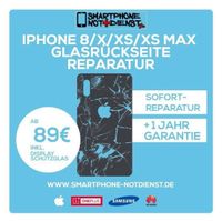 iPhone 8 Plus X Xs Xs Max 11 12 Pro Backcover Rückglas Reparatur Baden-Württemberg - Mannheim Vorschau