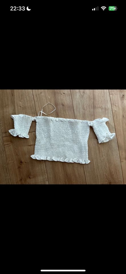 Shein Crop Top Oberteil Raffung Shirt Top schulterfrei in Köln