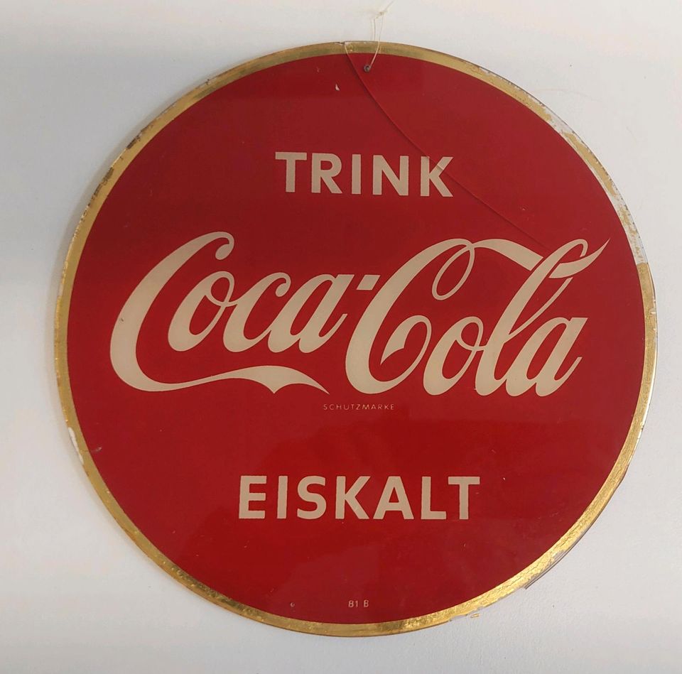 Trink COCA COLA Eiskalt - Antikes Werbeschild in Nettetal