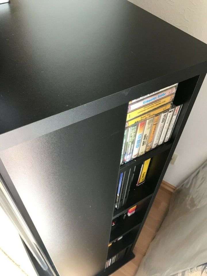 Fernseherschrank Phono Schrank schwarz mit Auszug Seitenfächer in Menden