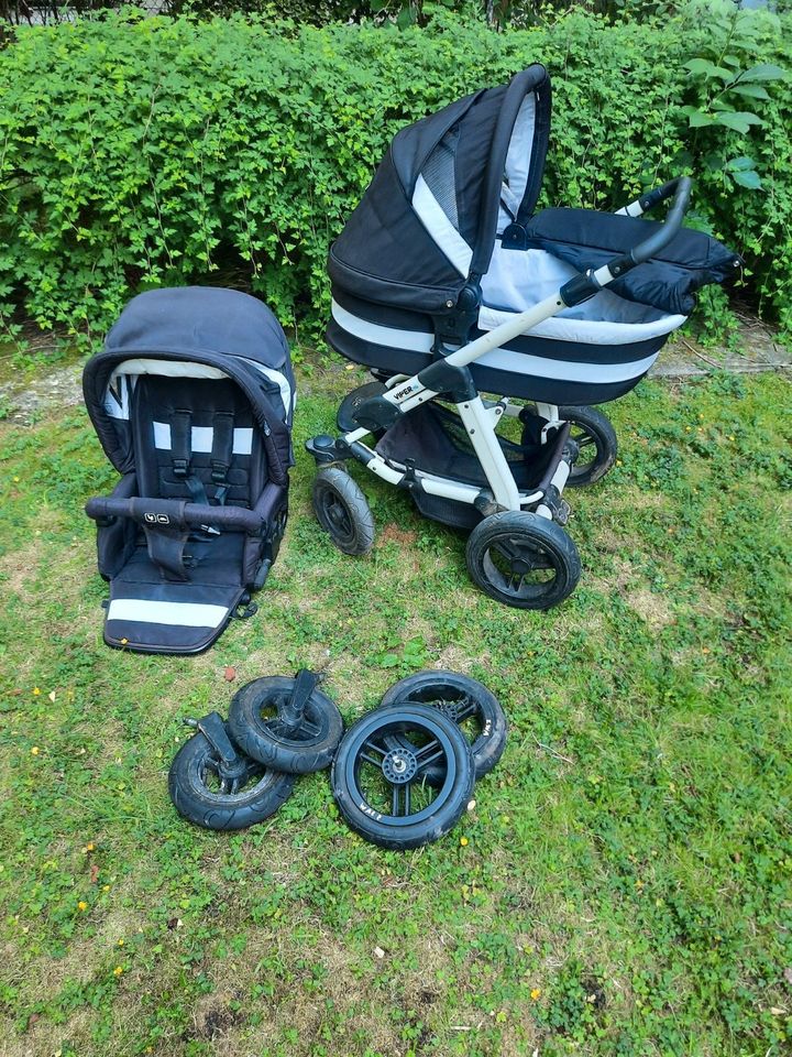 Kinderwagen ABC Design Viper 4S: Babywanne, Sportsitz, Luftreifen in Hamburg