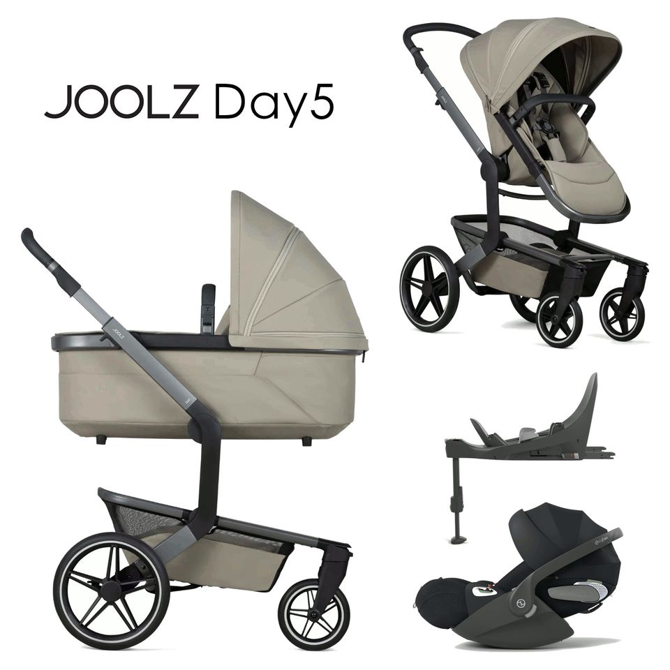 Joolz Day 5 - 4in1 Kinderwagen-Set - Sage Green - inkl. Babywanne + Sportsitz + Cybex Cloud T i-Size + Base T + XXL-Zubehörpaket - NEU in Fulda