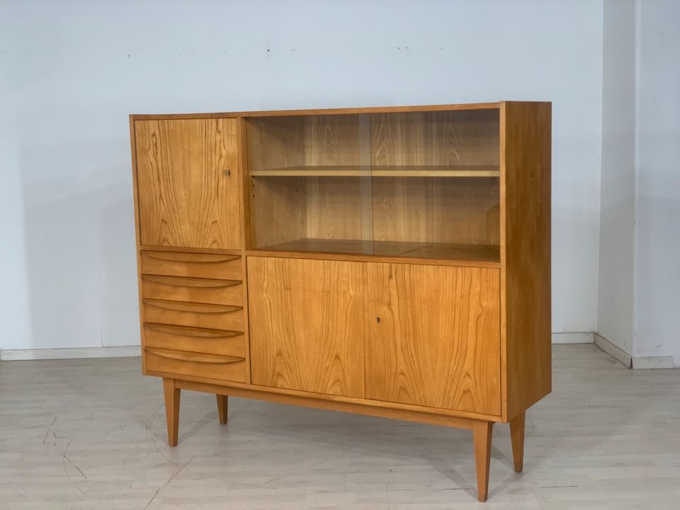 MID CENTURY HELLERAU HIGHBOARD SCHRANK WOHNZIMMERSCHRANK VINTAGE in Berlin