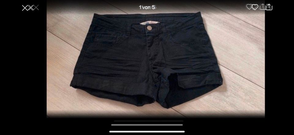 H&M Hotpants Shorts kurze Hose XS S 164 schwarz in Würzburg