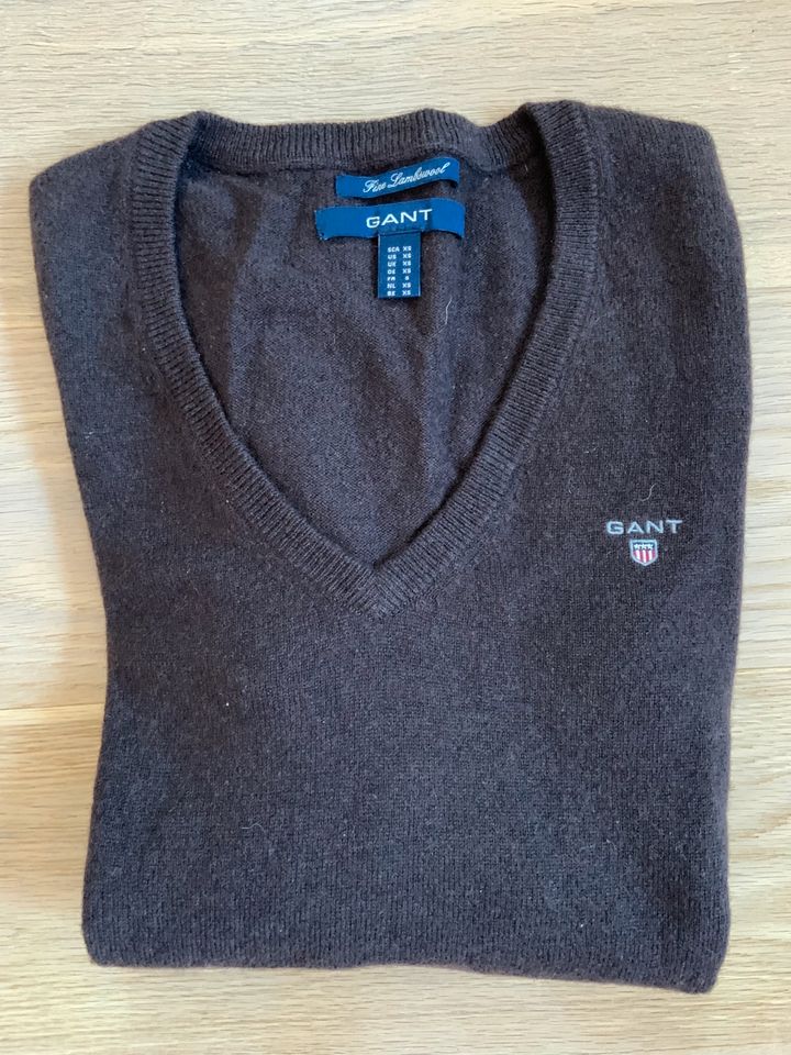 Neuwertig Gant Pullover Wolle Gr XS, Gr 34 braun in Hemdingen