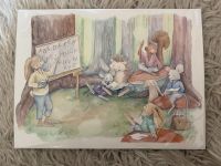 Aquarell Bild, Hasen Schule, Kinderzimmer Deko Baden-Württemberg - Horb am Neckar Vorschau