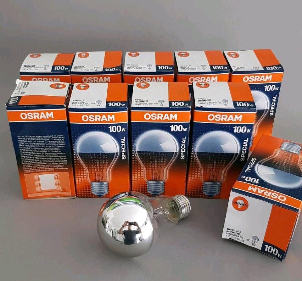 NEU 10 x OSRAM 100 Watt Special Silber-Kopf E27 Leuchte Glühbirne in Billigheim-Ingenheim