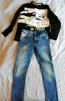 Jeans 134 mit Pullover 140/146 Berlin - Zehlendorf Vorschau