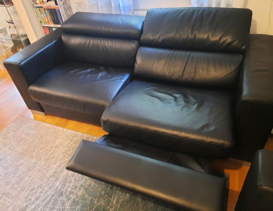 Sofa/Couch 3-Sitzer Echtleder elektr. Liegefunktion in Ludwigshafen