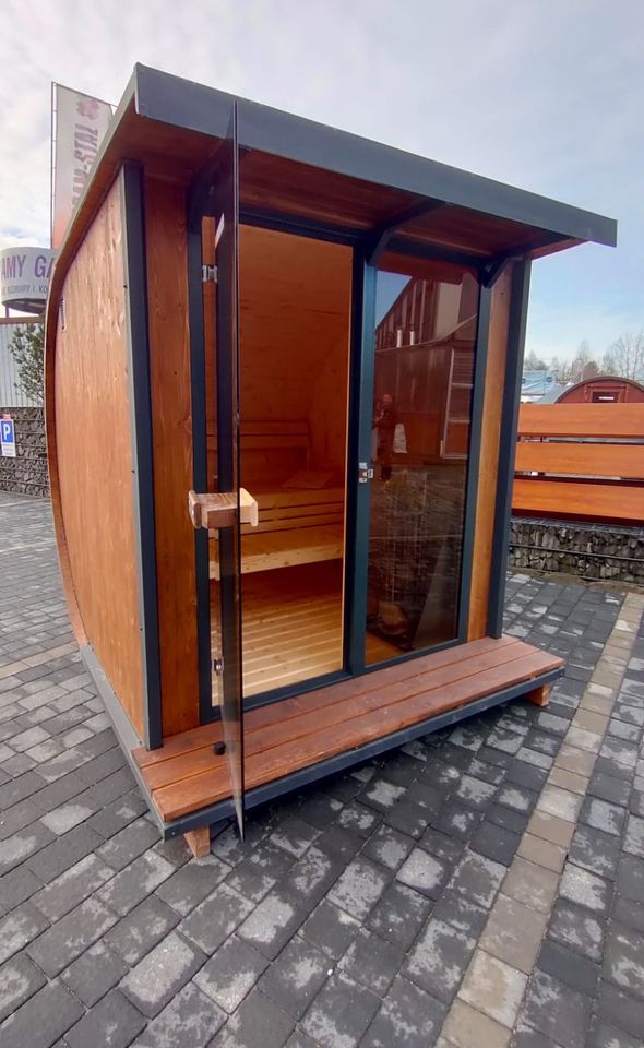 Gartensauna Outdoorsauna Saunahaus HORISONT M2 Saunaofen 1,6x2,4m in Görlitz