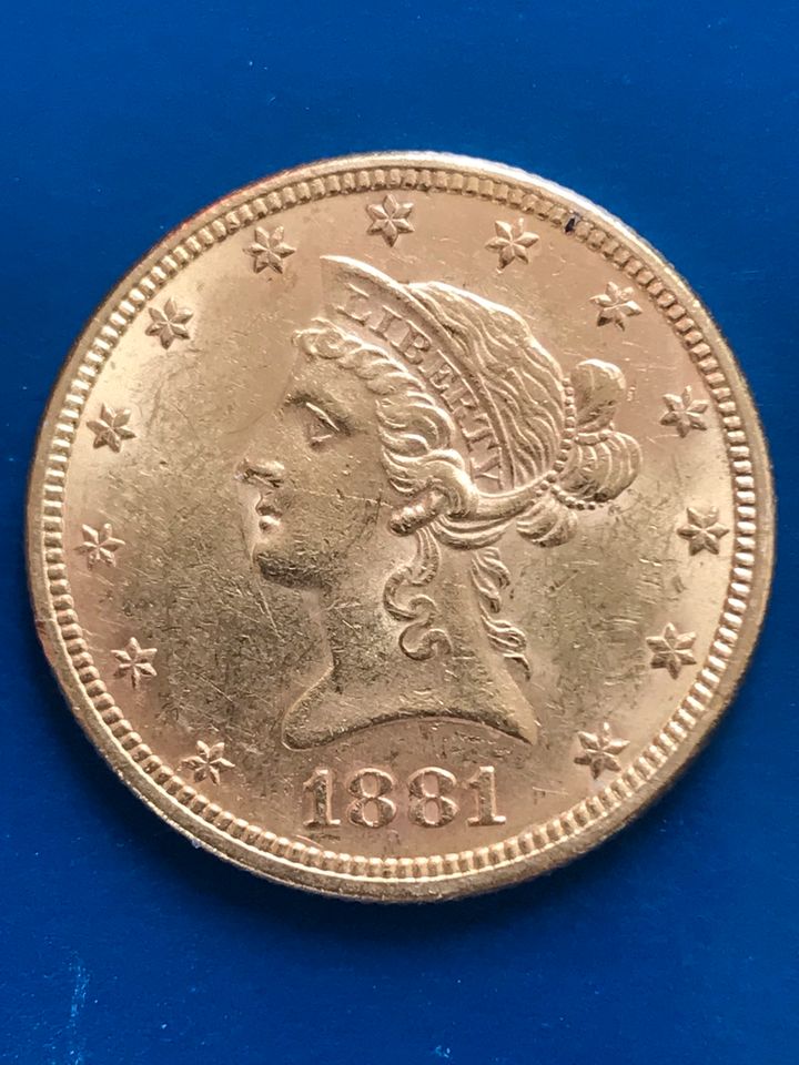 USA 10$ Liberty Head 1881 Gold in Weisenheim am Sand