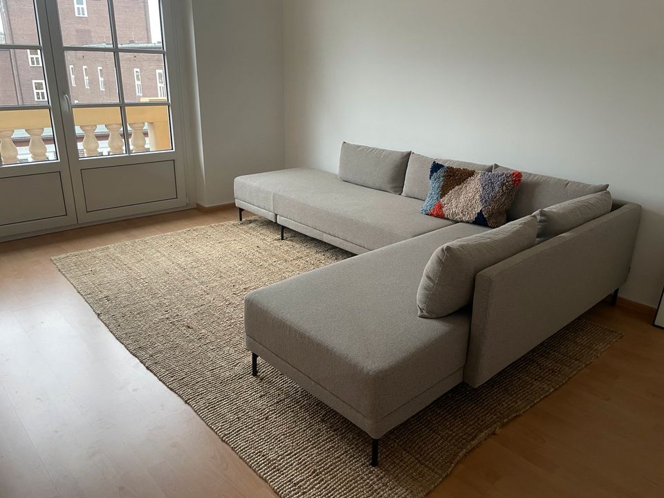 Große neuwertige Eck Couch / Schlafsofa von Sofa Company (grau) in Mannheim