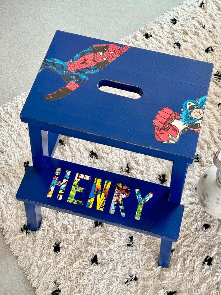 Ikea Bekväm Unikat Tritt Stuhl Upcycling Henry Marvel Avengers in Osnabrück