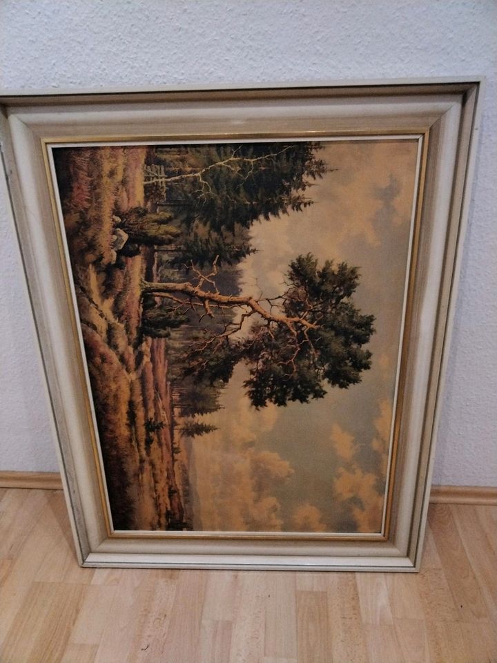 Wandbild Heide-Landschaft 75x95cm im Holzrahmen in Leinfelden-Echterdingen