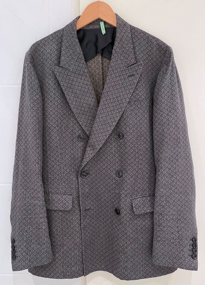 Dries van Noten Blazer Sakko Jacke Grau Braun Leinen Cotton 52 XL in Hamburg