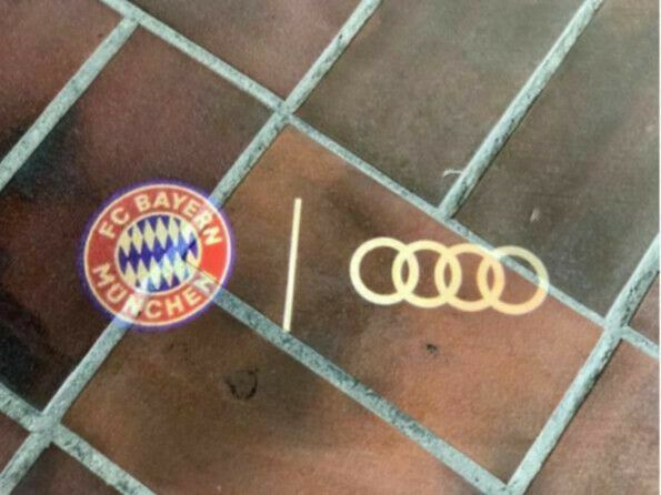 Einstiegs-LED Logo FC Bayern München und Audi Ringe, für Fahrzeuge mit LED- Einstiegsleuchten > Shopping World Luxemburg