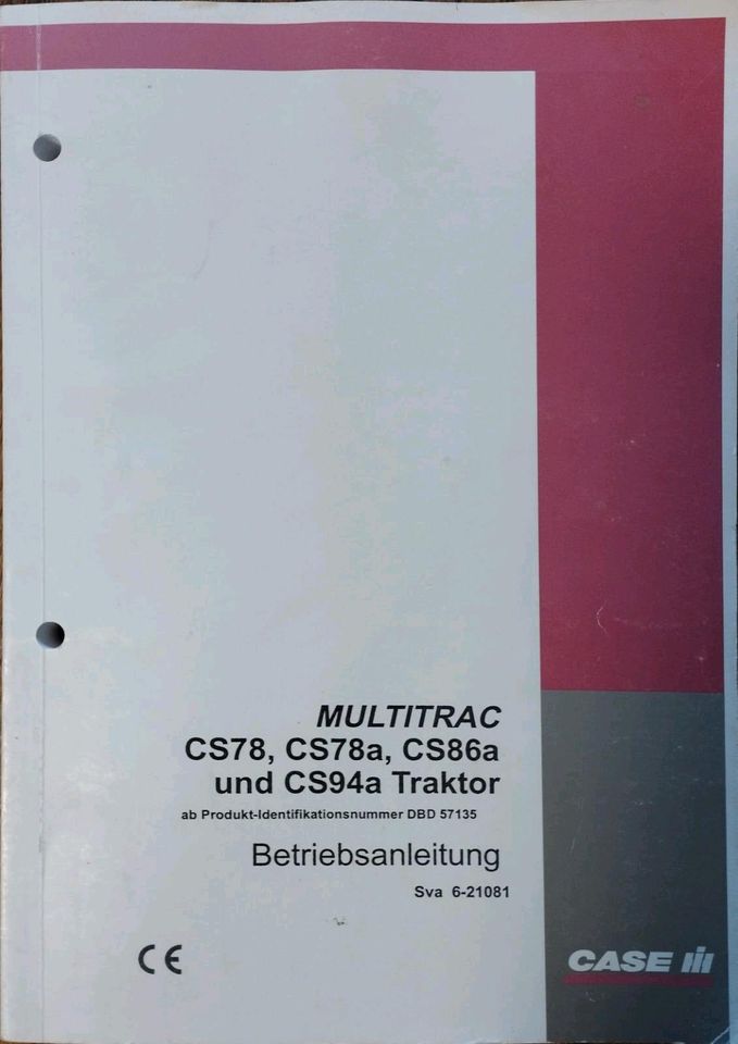 Betriebsanleitung Case CS78, CS86, CS94, Bedienungsanleitung in Brachttal
