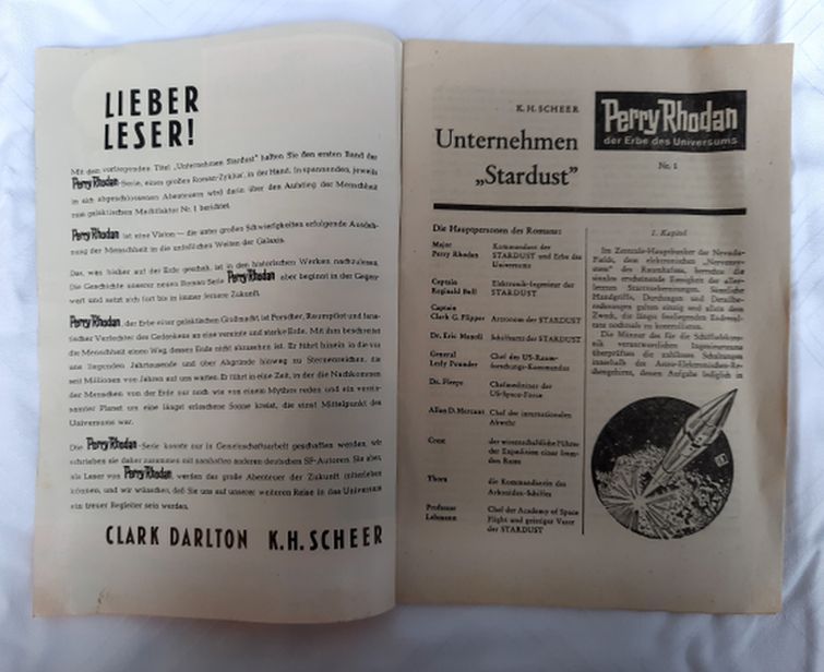 Perry Rhodan Heft – Nr. 1 „Unternehmen Stardust“ von 1988 in Rust