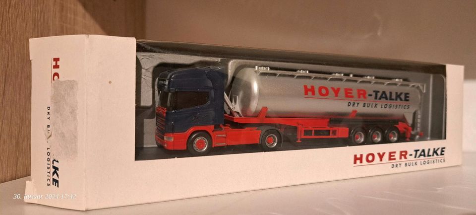 Herpa 1.87 Scania TL Silosattelzug Hoyer- Talke Sondermodell in Heiden