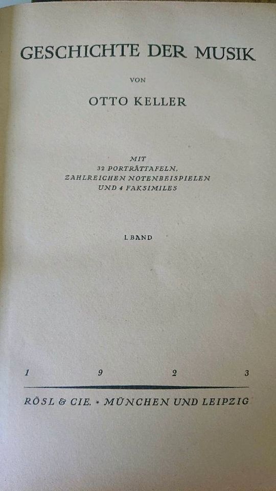 Otto Keller Ledergeb. Bücher Geschichte der Musik Teil 1 und 2 in Kastellaun