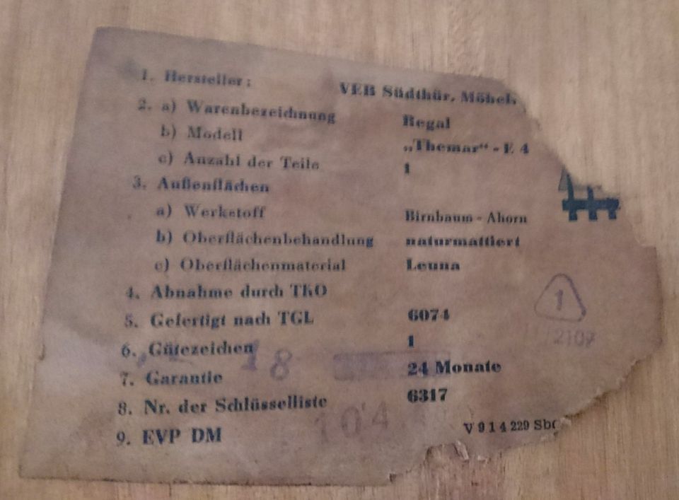 50er Vitrine Aufsatz Bücherschrank DDR Mid Century Vintage in Leipzig