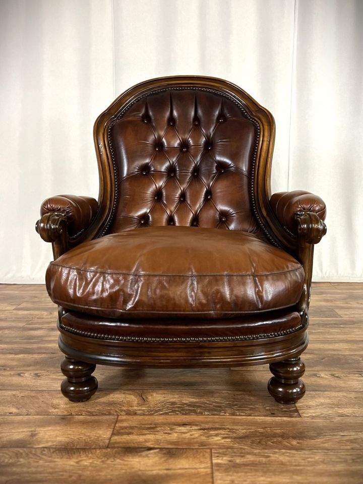 Chesterfield Ledersessel Vintage Sessel Barock Court Chair in Hüllhorst