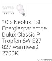 Neolux® ESL Sparlampe Dulux Classic Tropfen 6W E27 UVP 9,90€ Leipzig - Grünau-Ost Vorschau