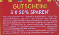 3 x 20% Gutschein Legoland Discovery Centre Oberhausen/Berlin Baden-Württemberg - Winnenden Vorschau