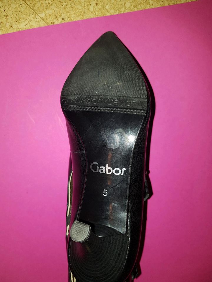 Damen GABOR ➤Pikes Pumps Leder schwarz G 38 Vintage 60 in Saarbrücken