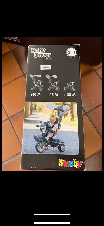 Smoby Baby Dreirad Driver 3 in 1 ab 10 Monaten schwarz grau Neu! in Neuburg a.d. Donau