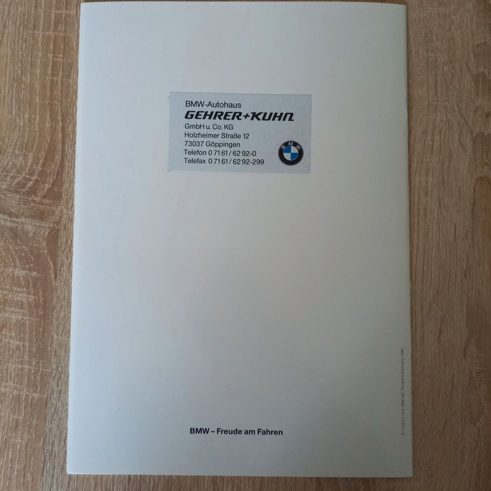 BMW 3er E36 Prospekt Sonderausstattung 1996 in Langenau