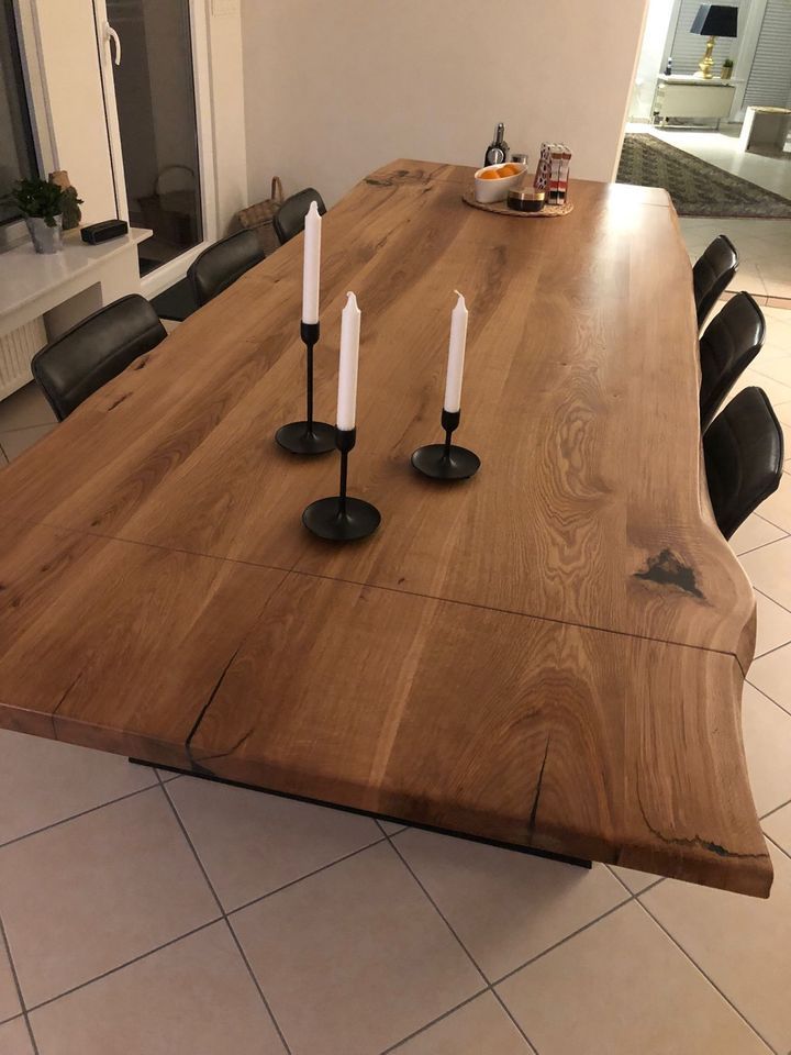 Massiv Eiche Tisch Baumtisch Ausziehbar Esstisch 200-250x100cm in Königswinter