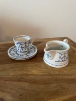 1 Sauciere / 2 Untertassen / 1 Tasse / Indisch Blau / Strohblume Nordrhein-Westfalen - Wesseling Vorschau