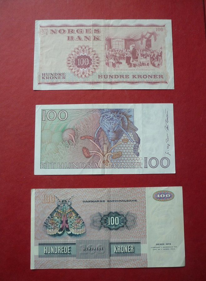 NORWEGEN - SCHWEDEN - DÄNEMARK - 100 Kronen Banknoten in Sonneberg