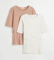 2 Neu Stillshirt t-Shirt h&m rosa Puder M Creme rosa Beige Niedersachsen - Harpstedt Vorschau