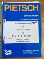 1983 Mercedes PIETSCH STA 4-6 OM Betriebsanleitung Streuautomaten Hessen - Kassel Vorschau