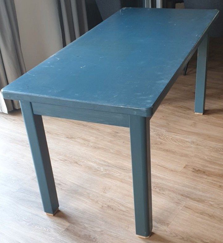 massiver Holztisch Esstisch Schreibtisch blau 150 x 70 x 73 cm in Vögelsen