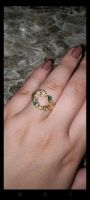 Goldener extravaganter Ring mit grünen steinen in Sterling Silber Köln - Chorweiler Vorschau