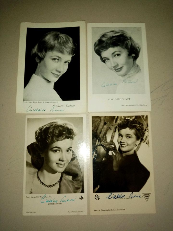 4 Autogrammkarten Liselotte Pulver im Set in Tholey