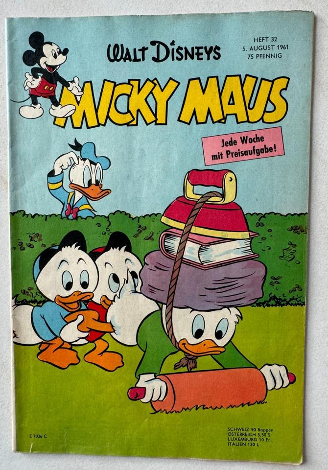 Micky Maus 1961 Heft 32  mit Beilage Donald Sonnenblende -  rar in Villmar