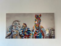 Bild „bunte Zebras“ | 145x75 | hochwertig mit Struktur | wie neu Niedersachsen - Braunschweig Vorschau