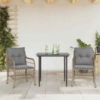 3-tlg. Bistro-Set mit Kissen Beigemischung Poly Rattan Möbel Hessen - Weilburg Vorschau