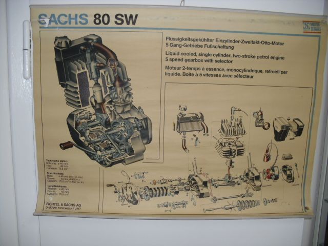 Sachs 80 SW  ,,ORIGINAL“  Motor Explosionszeichnung in Mülheim (Ruhr)