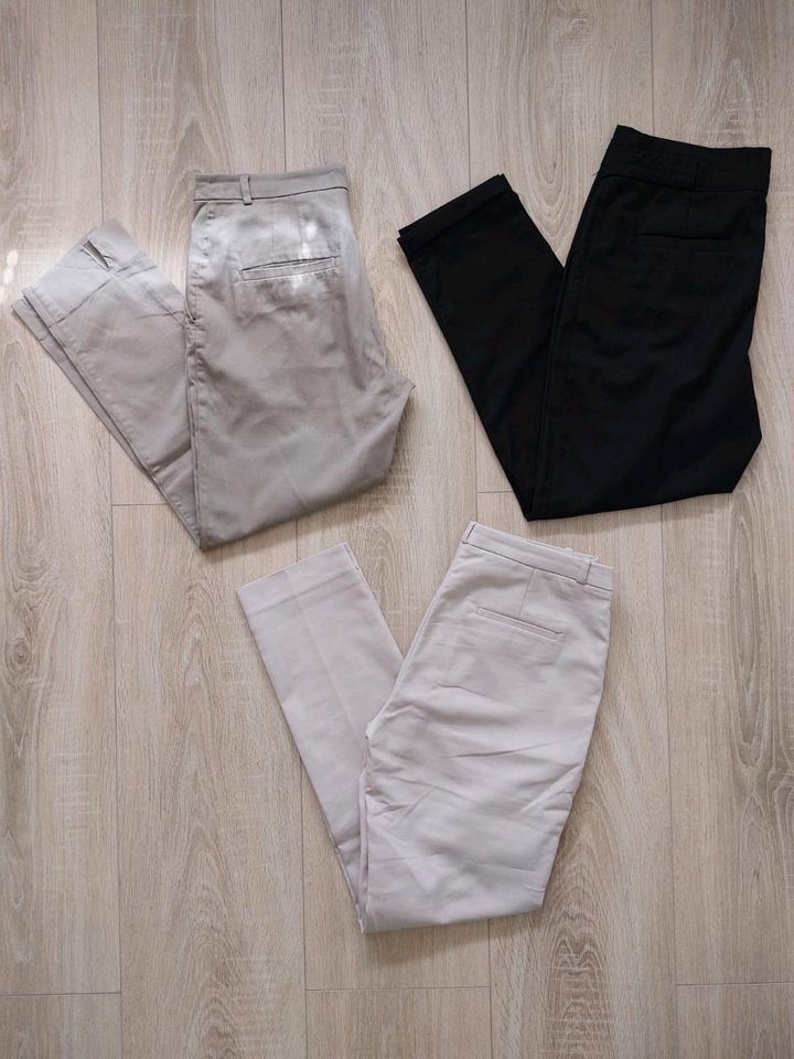 Sammlung 3x Chinohosen beige grau schwarz H&M Gr. 38 in Buxtehude